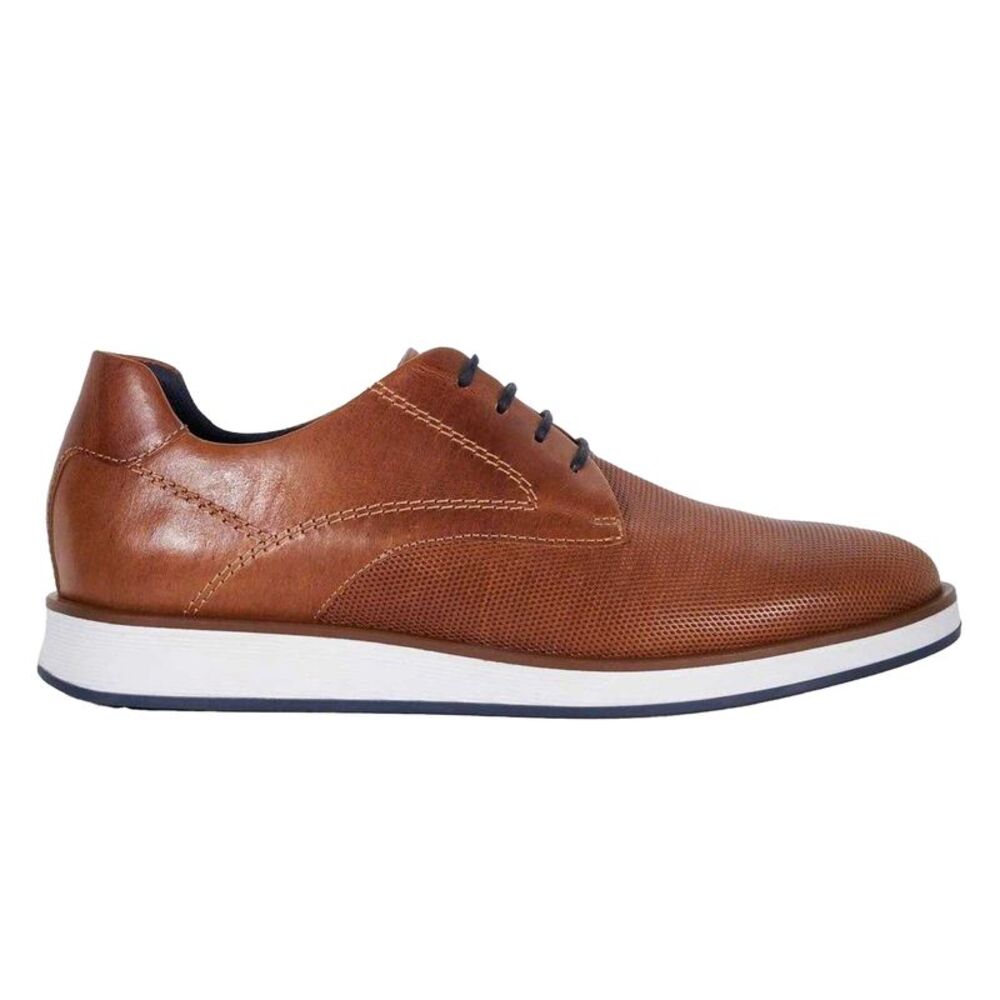 Dune London Mens Leather Derby Shoes / Tan